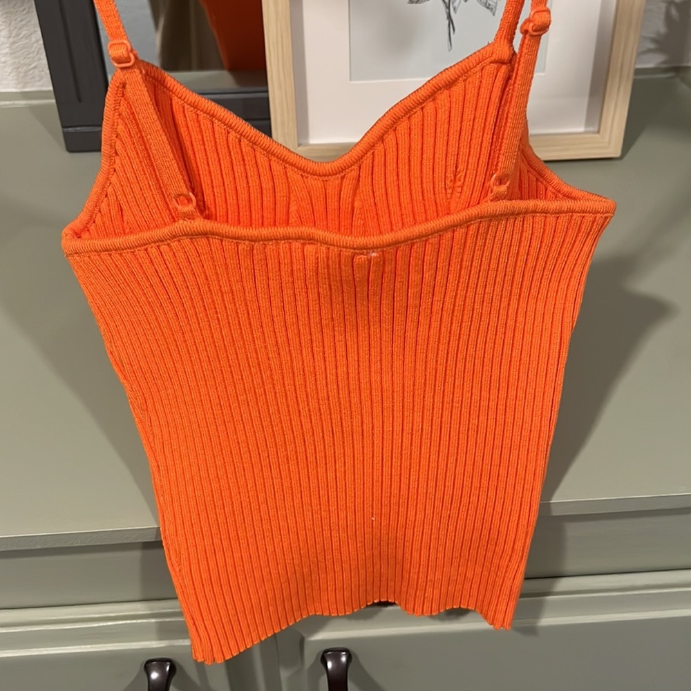 Orange Ribbed Top - Picture 4 of 6